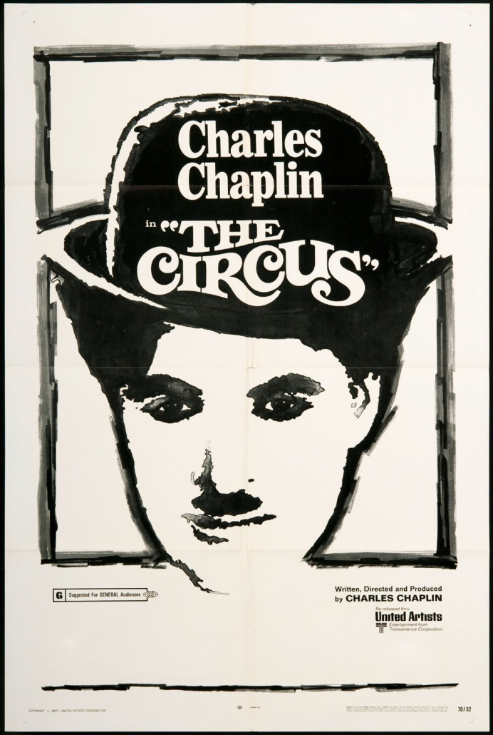 Chaplin Zirkus Plakat sw